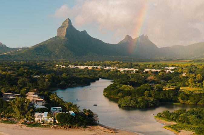 Tamarin river and Rempart Mountain in the Black River region of Mauritius